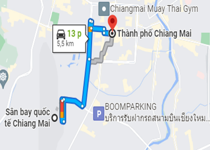 Hướng dẫn di chuyển từ sân bay Chiang Mai về trung tâm thành phố
