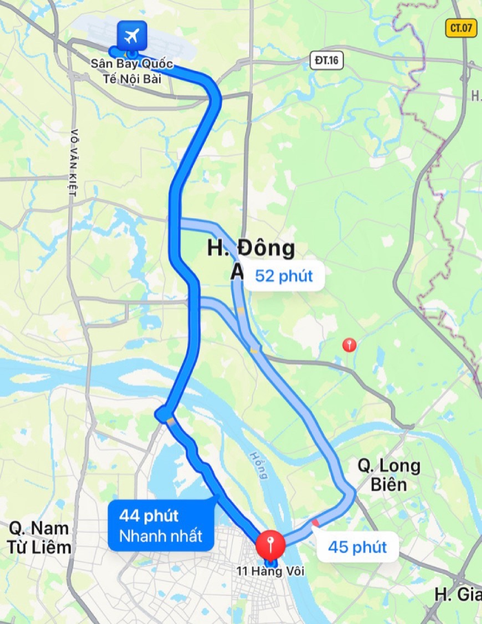 Hướng dẫn di chuyển từ sân bay Nội Bài về con đường gốm sứ