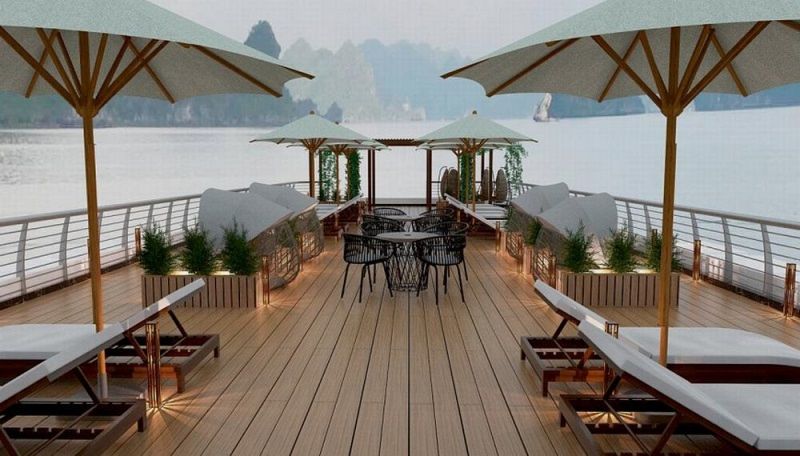 Khu vực sundeck trên du thuyền alisa