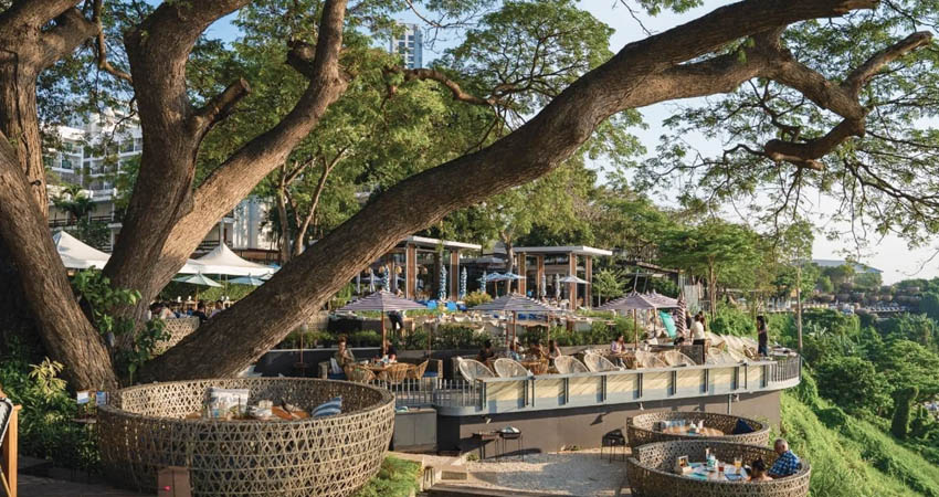 Quán cà phê ngoài trời The Sky Gallery gây ấn tượng với không gian mở rộng lớn