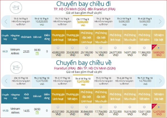Đặt vé máy bay đi Đức giá rẻ với Vietnam Airlines