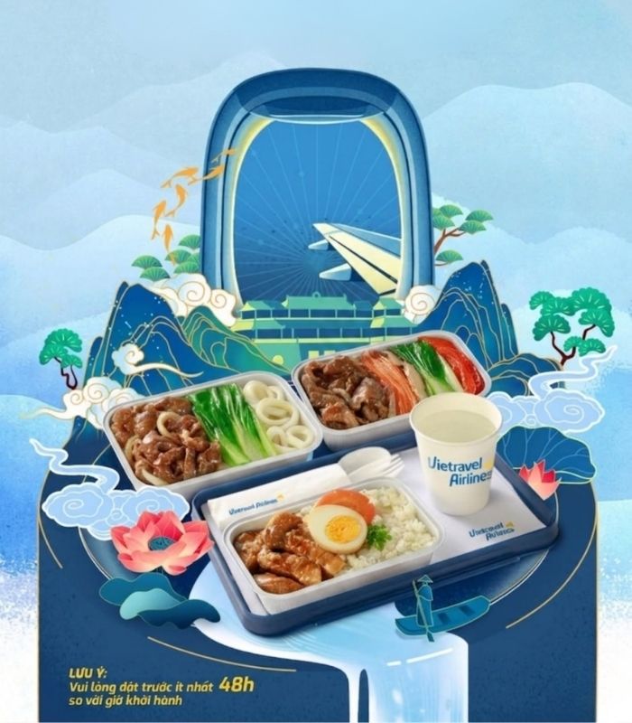 Suất ăn trên máy bay Vietravel Airlines