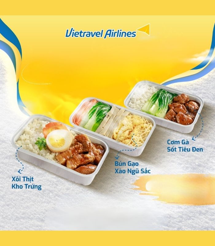 Suất ăn trên máy bay Vietravel Airlines