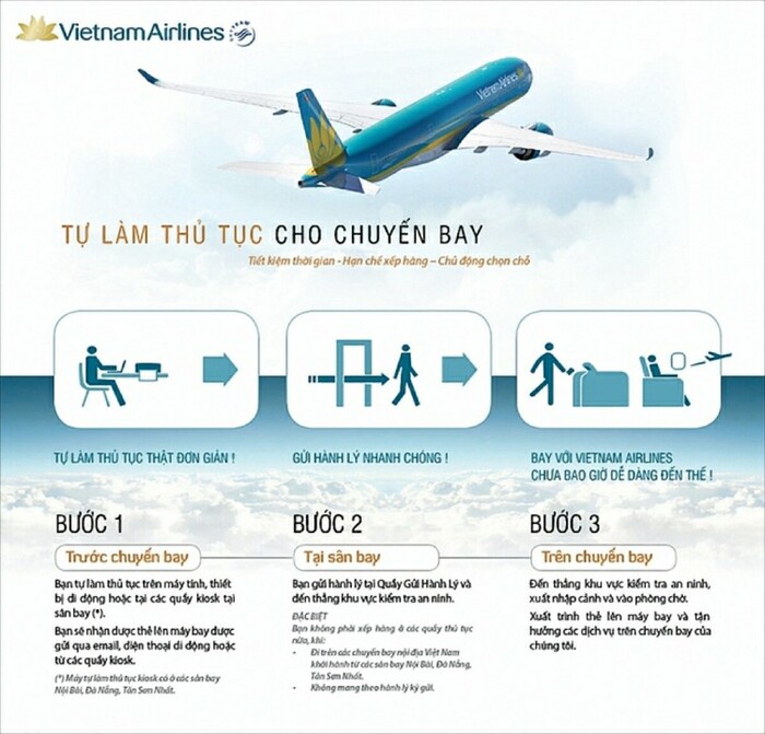 hướng dẫn check-in vé máy bay online Vietnam Airlines
