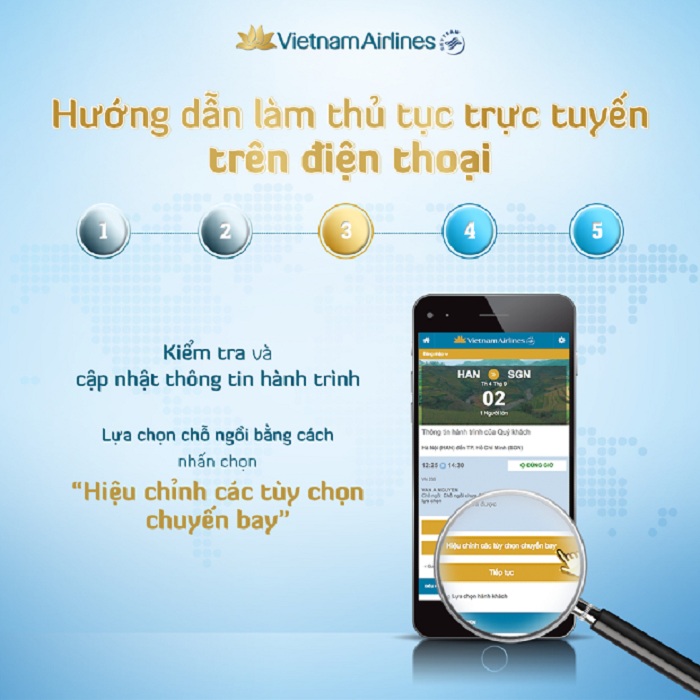 check in online của Vietnam Airline