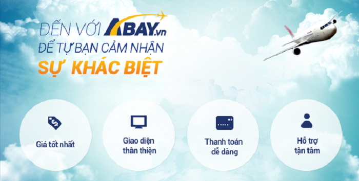 trang web bán vé máy bay online:Abay.vn là trang web chuyên cung cấp các dịch vụ về bán vé máy bay online của hầu hết các hãng hàng không trong và ngoài nước.