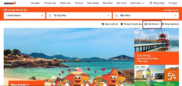 Hướng dẫn thực hiện check in online Pacific Airlines