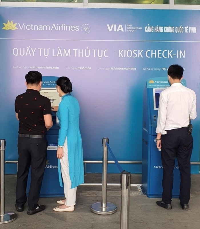 Check-in sân bay Đà Nẵng bằng kiosk tự động