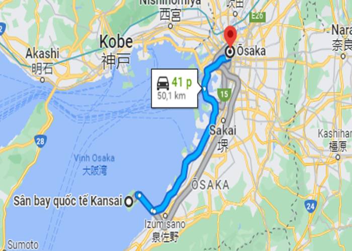 Hướng dẫn di chuyển từ sân bay Kansai về trung tâm Osaka Nhật Bản