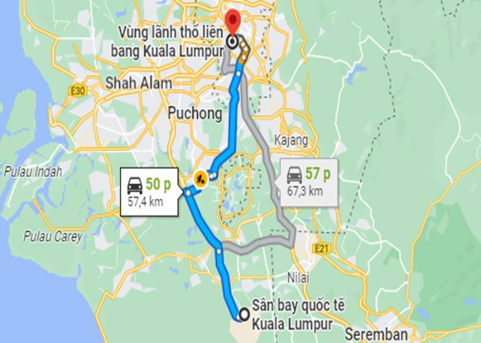 Hướng dẫn di chuyển từ sân bay Kuala Lumpur Malaysia về trung tâm