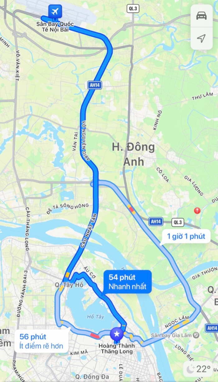 Hướng dẫn di chuyển từ sân bay Nội Bài về Hoàng Thành Thăng Long 