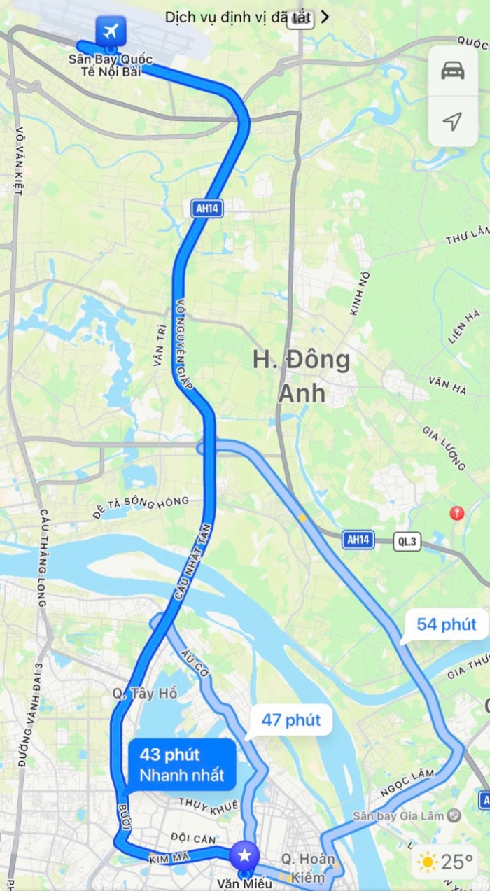 Hướng dẫn di chuyển từ sân bay Nội Bài về Văn Miếu Quốc Tử Giám 