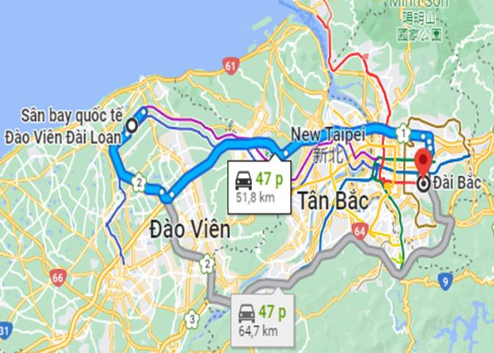 Hướng dẫn di chuyển từ sân bay Đào Viên Đài Loan về trung tâm