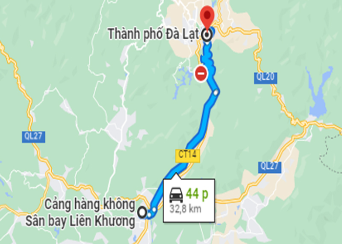 Hướng dẫn đường di chuyển từ sân bay Liên Khương về trung tâm thành phố Bảo Lộc nhanh nhất