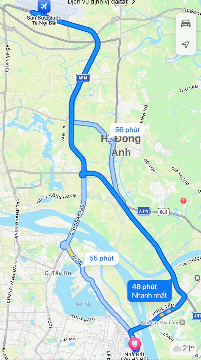 Hướng dẫn di chuyển từ sân bay Nội Bài về Nhà Hát Lớn 