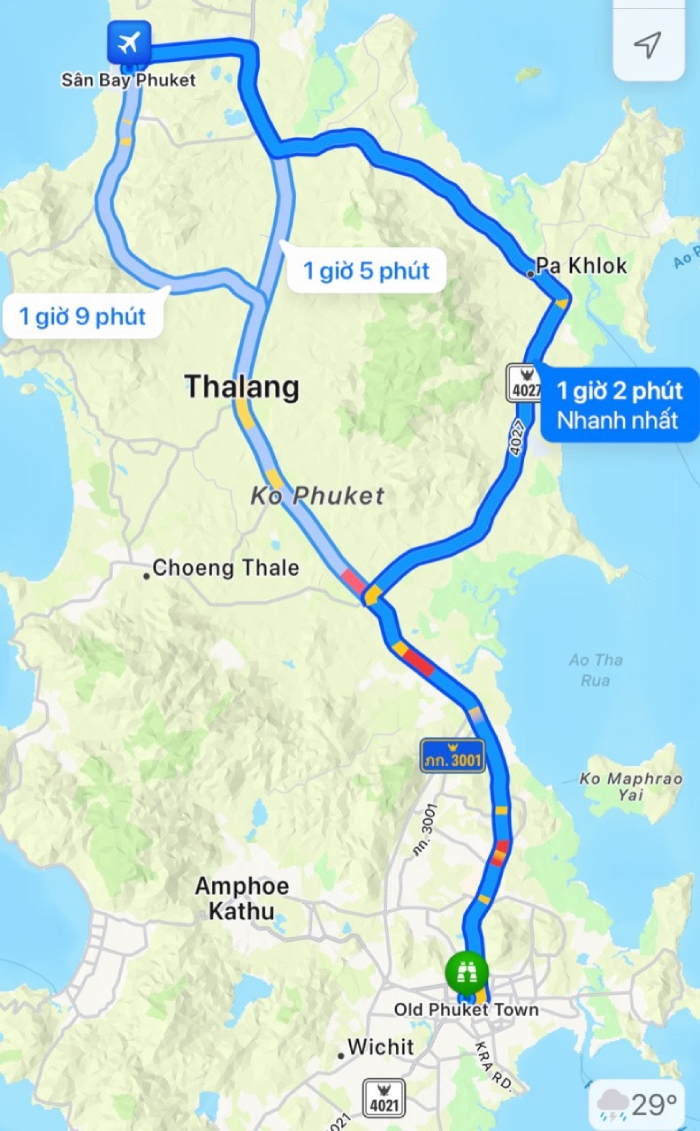 Hướng dẫn di chuyển từ sân bay Phuket về trung tâm