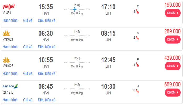 Cập nhật giá vé máy bay đi Quy Nhơn từ Hà Nội mới nhất