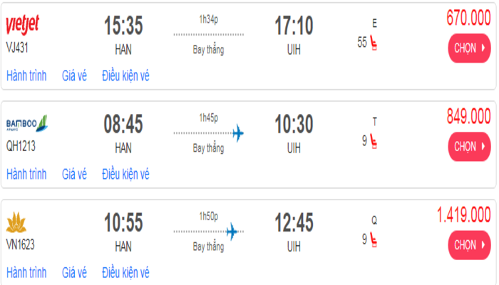 Cập nhật giá vé máy bay đi Quy Nhơn từ Hà Nội cuối tuần 