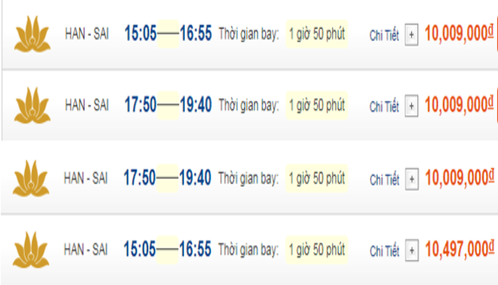 Cập nhật vé máy bay đến Siem Reap từ Hà Nội hạng thương gia Vietnam Airlines mới nhất 