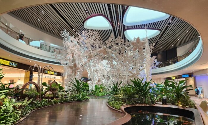 Chiêm ngưỡng một tác phẩm điêu khắc  Petaclouds sân bay Changi cực đẹp